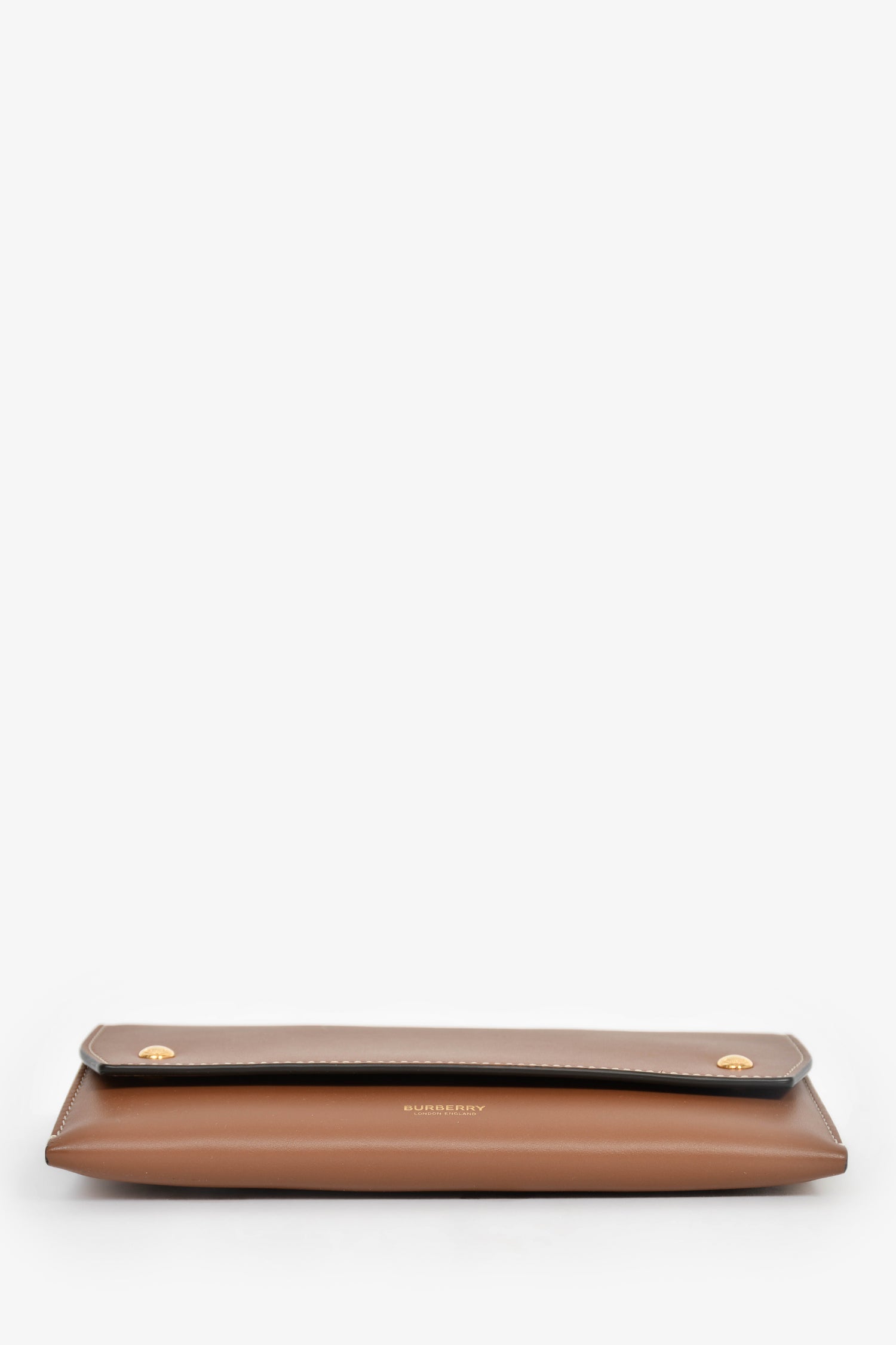 Burberry Brown Leather Logo Wallet Crossbody Bag
