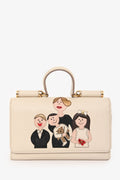 Dolce & Gabbana White Leather Sicily Family Crossbody