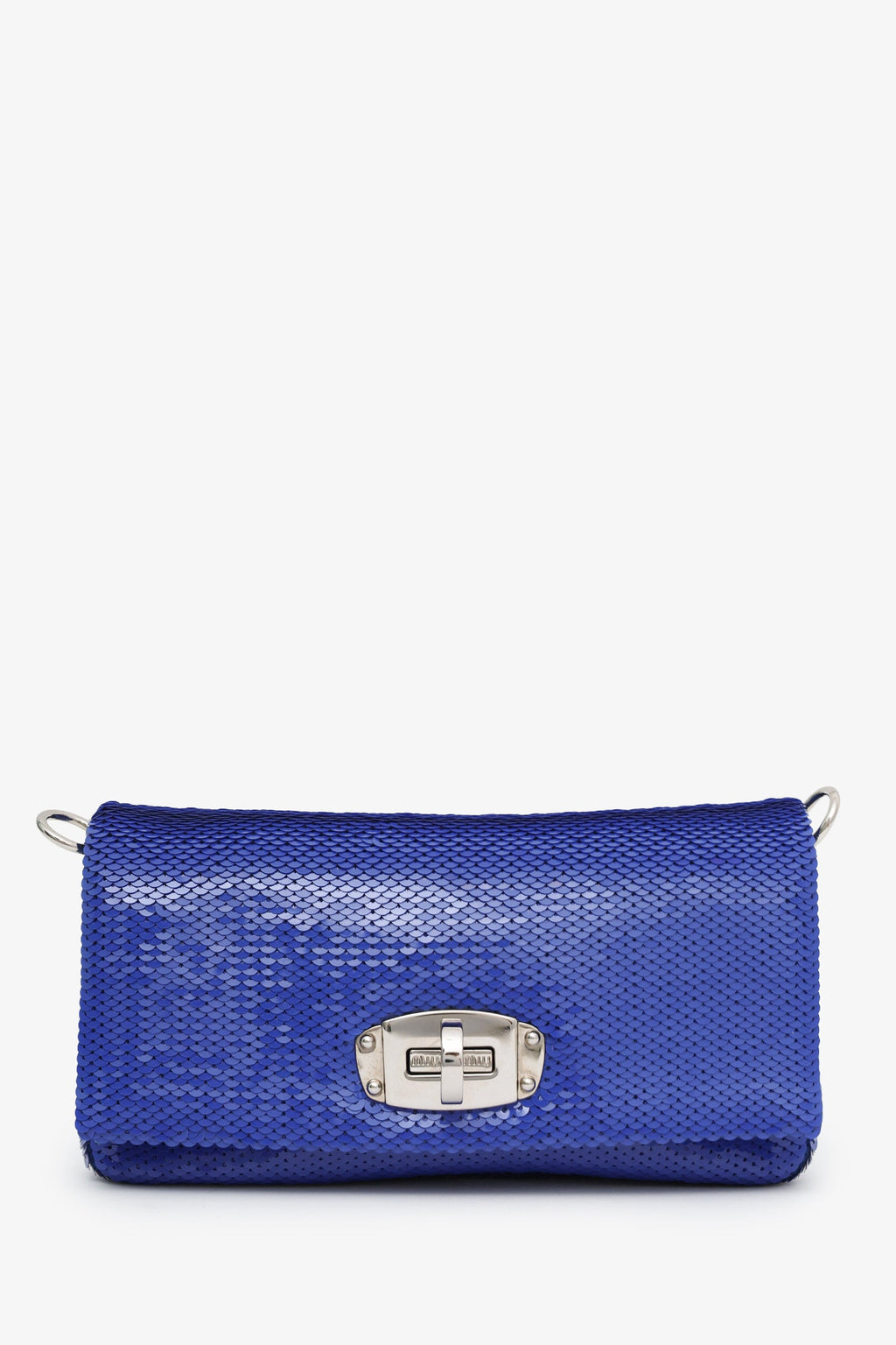 Miu Miu Blue Sequin Pearl Crystal Embellished Crossbody Bag