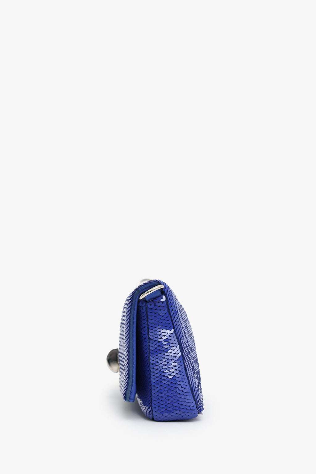 Miu Miu Blue Sequin Pearl Crystal Embellished Crossbody Bag