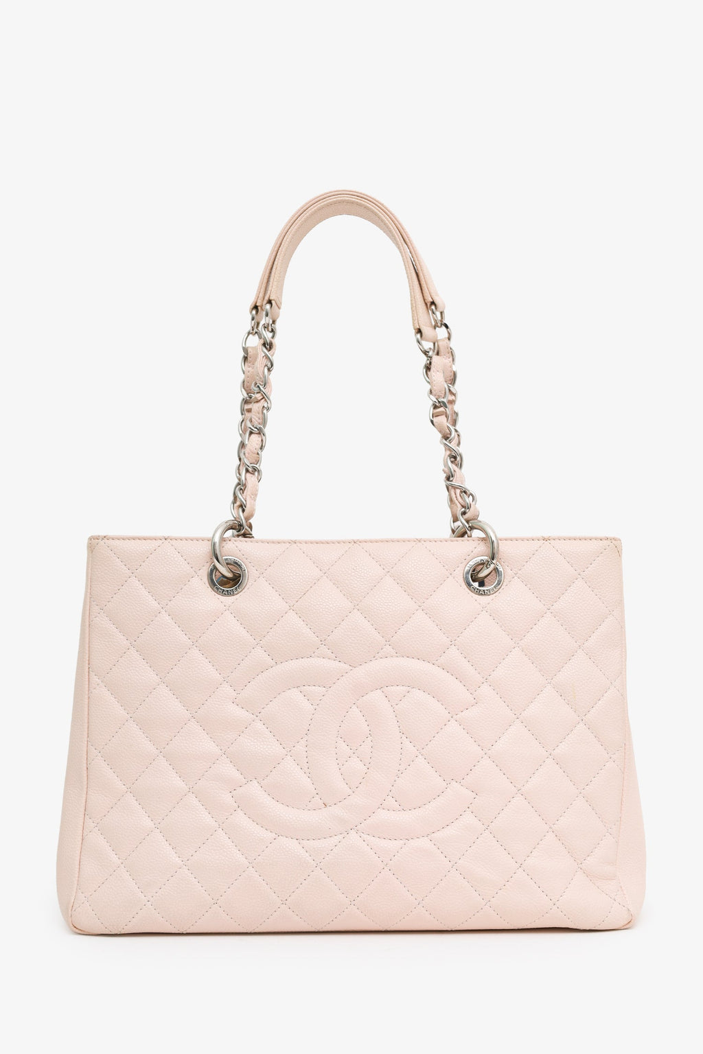 Pre-Loved Chanel™ 2012-13 Pink Caviar Leather Grand Shopping Tote