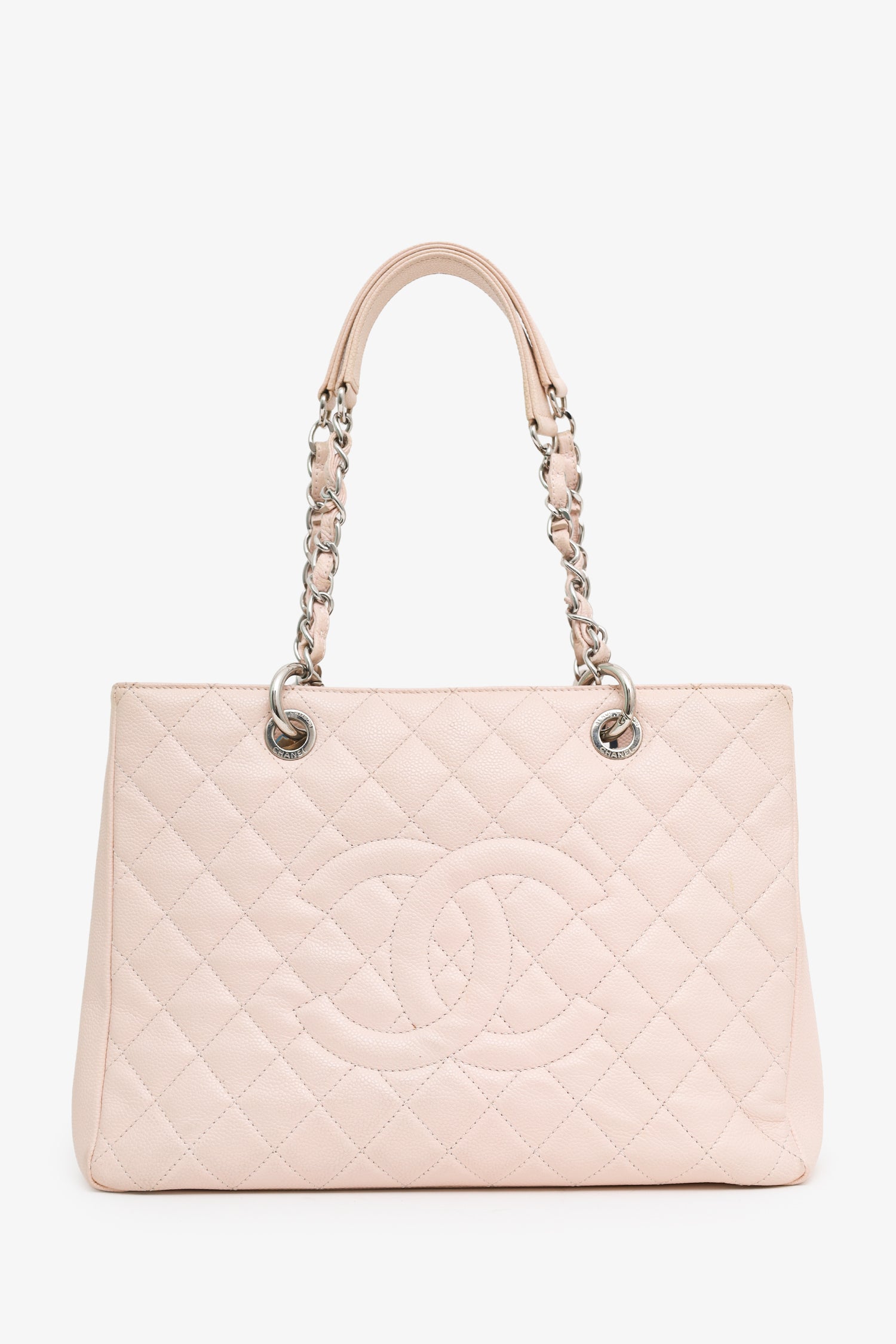 Pre-Loved Chanel™ 2012-13 Pink Caviar Leather Grand Shopping Tote