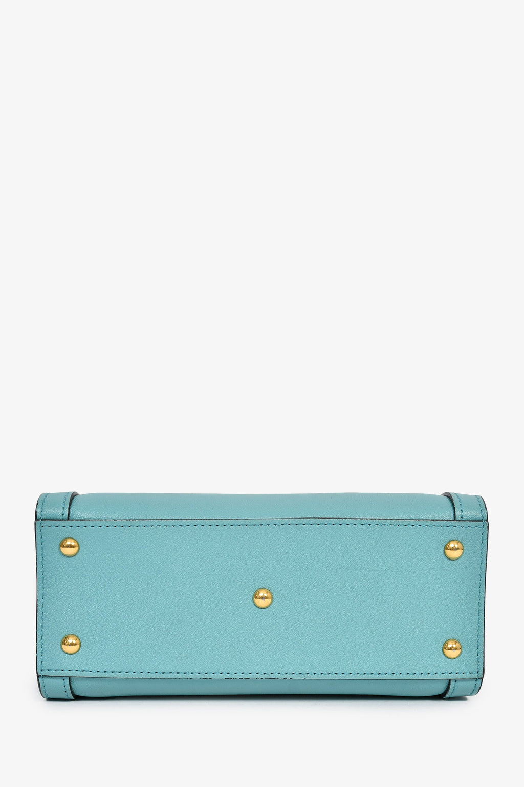 Gucci Blue Leather Orange Strap Detail 'Diana' Mini Tote Bag With Strap