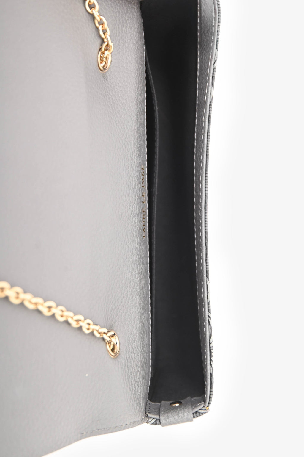 Fauré Le Page Grey Leather Calibre 21 Top Handle with Chain