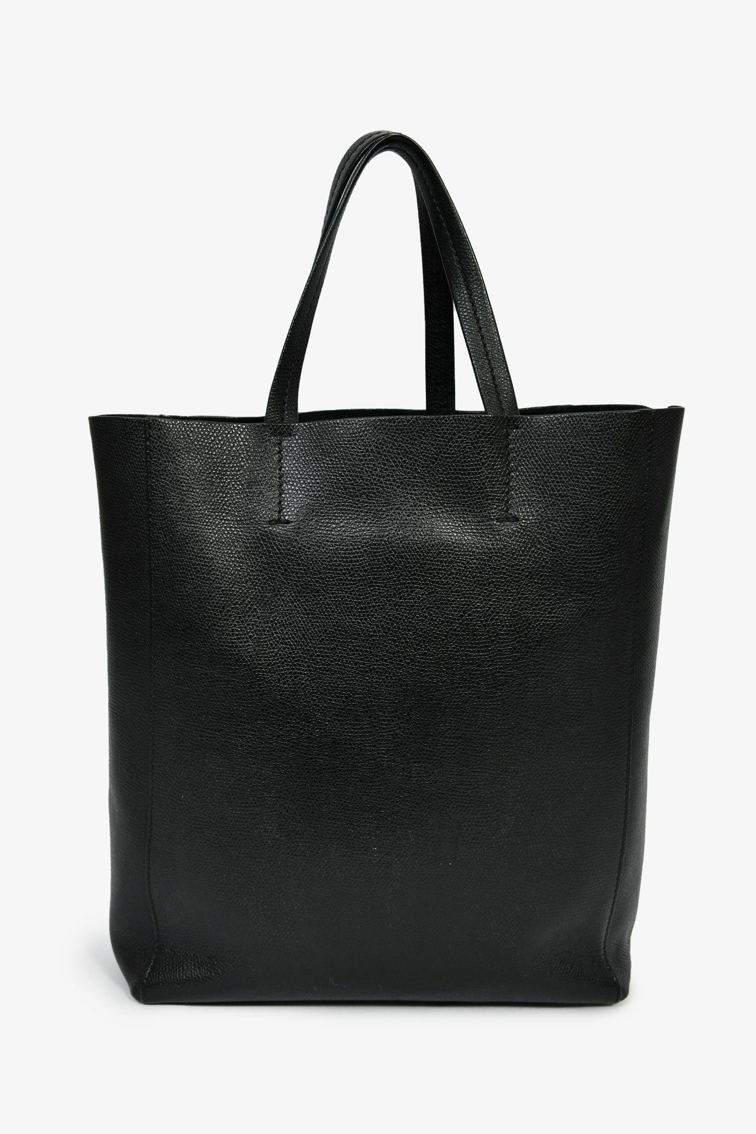 Celine Black Leather Small Vertical Cabas Bag With Strap