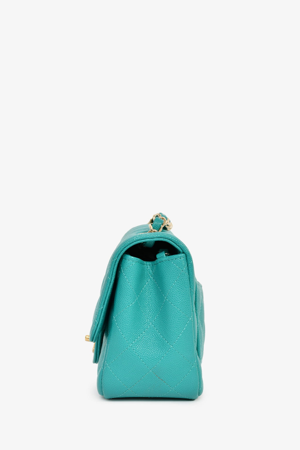 Pre-Loved Chanel™ 2016/2017 Teal Caviar Leather Quilted Mini Square Flap Bag