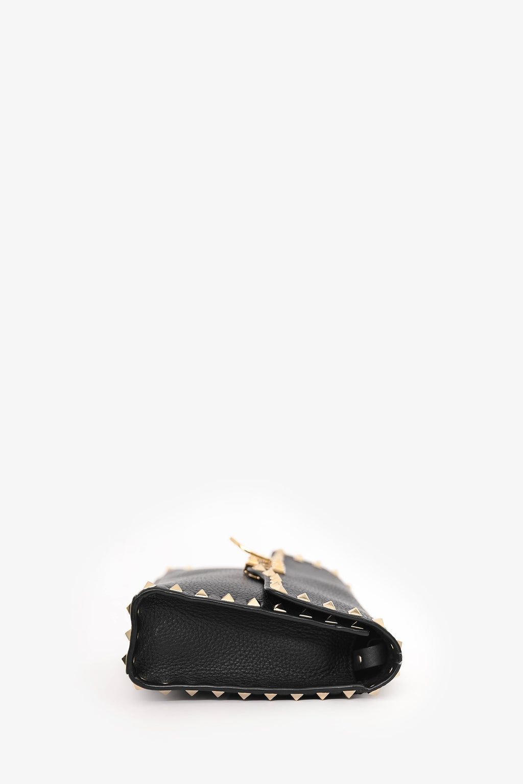 Valentino Black Leather Rockstud Flap Crossbody Bag