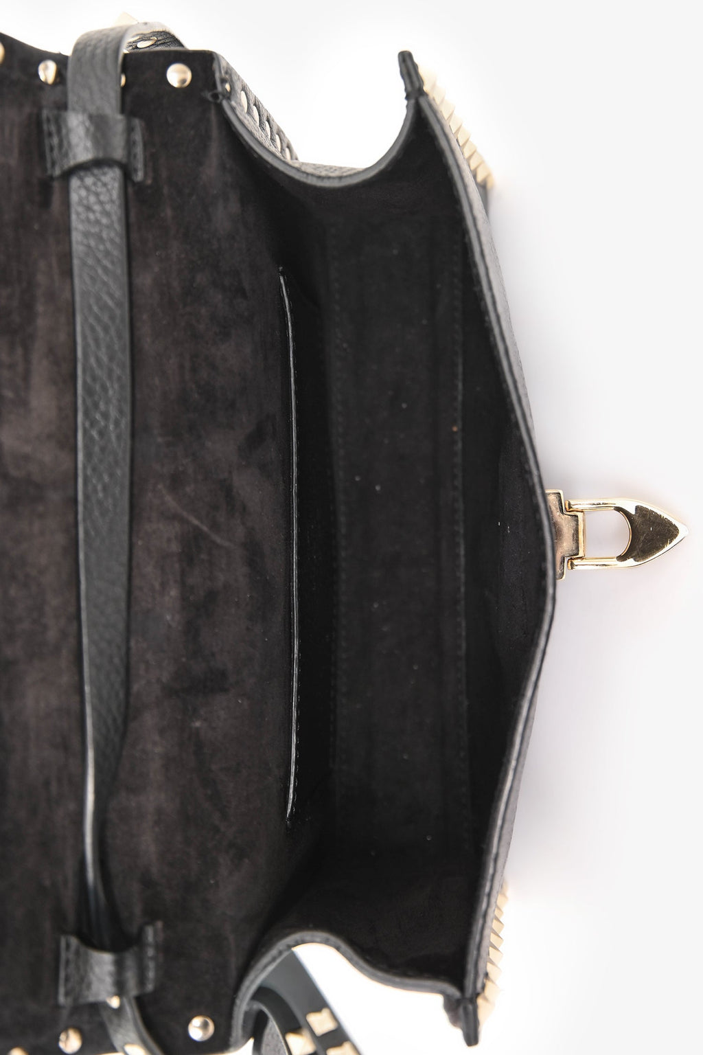 Valentino Black Leather Rockstud Flap Crossbody Bag
