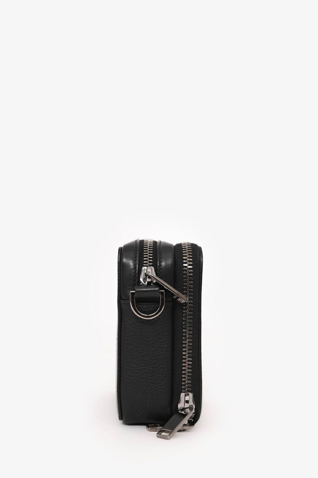 Christian Dior Black Leather CD Icon Zipped Pouch Crossbody Bag