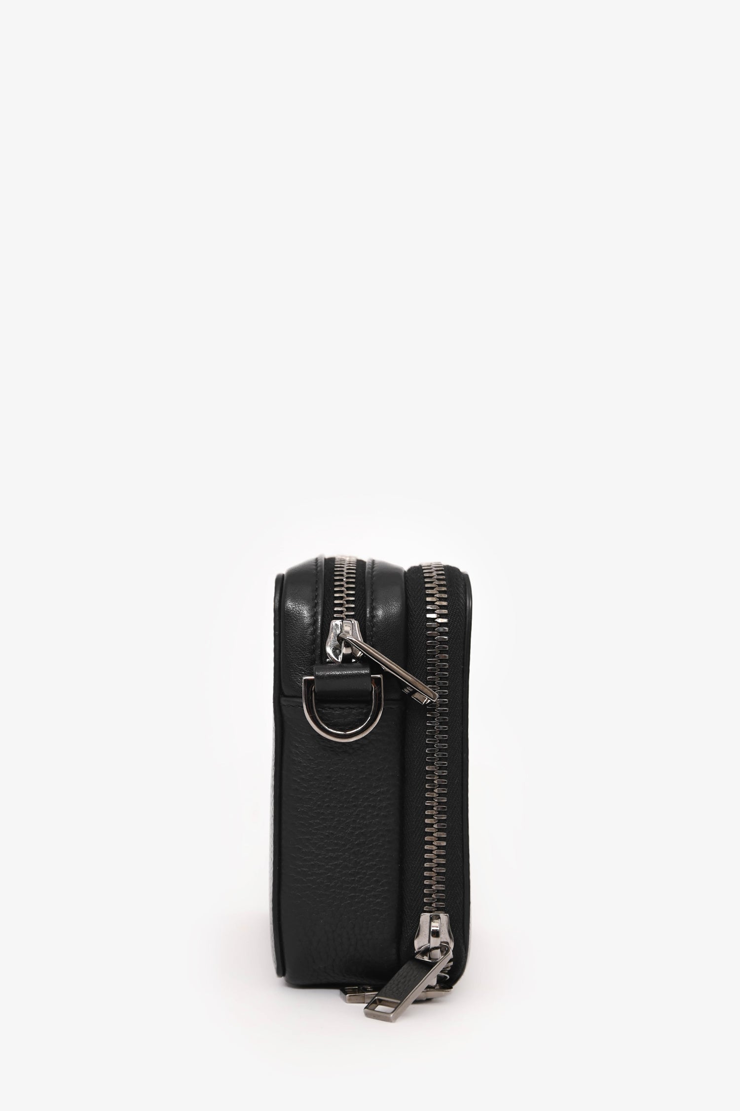 Christian Dior Black Leather CD Icon Zipped Pouch Crossbody Bag