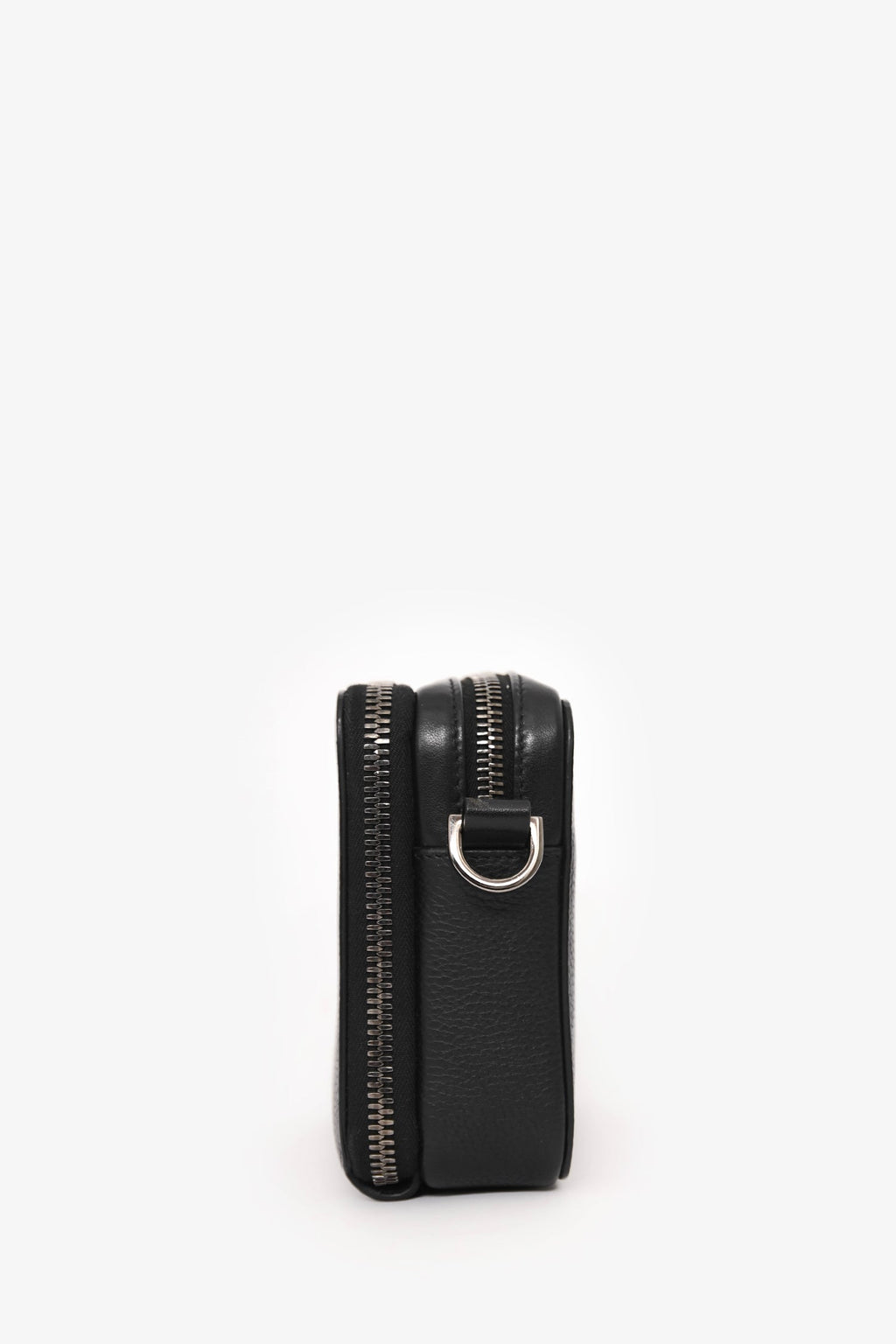 Christian Dior Black Leather CD Icon Zipped Pouch Crossbody Bag