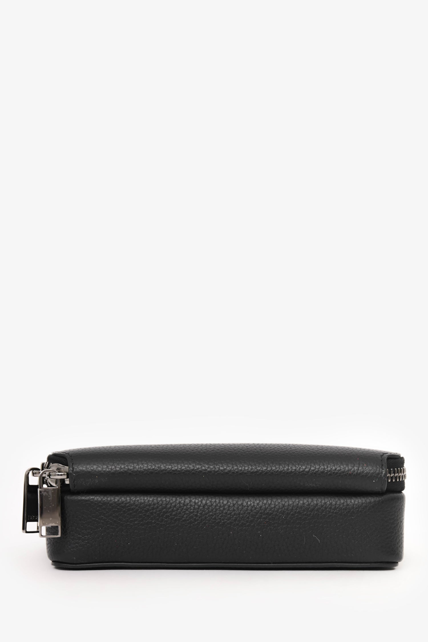 Christian Dior Black Leather CD Icon Zipped Pouch Crossbody Bag