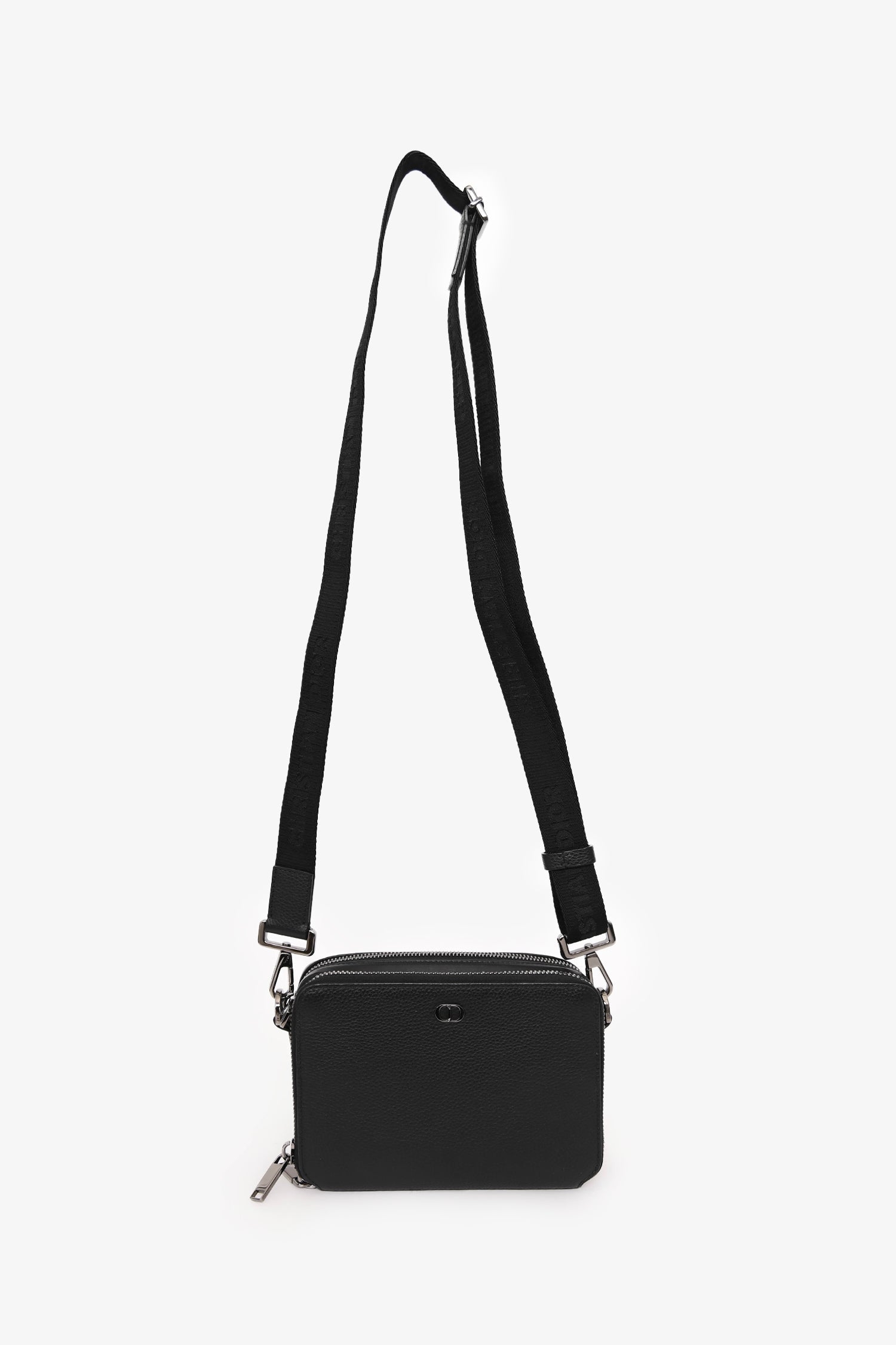 Christian Dior Black Leather CD Icon Zipped Pouch Crossbody Bag