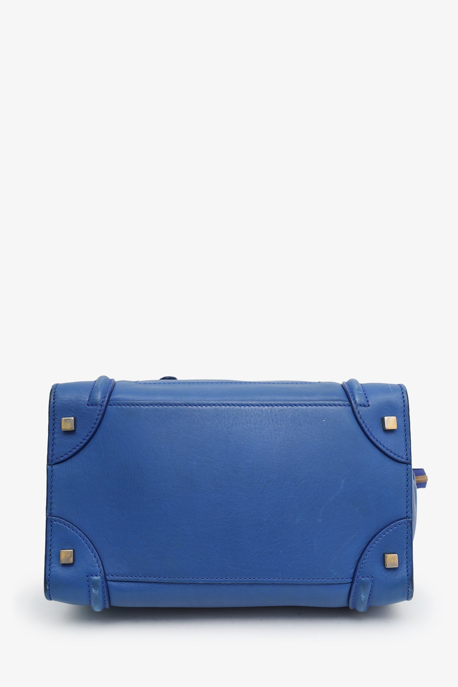 Celine Blue Smooth Calfskin Mini Luggage Tote