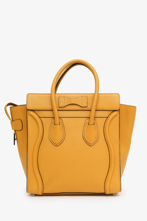 Celine Yellow Grained Calfskin Micro Luggage Tote