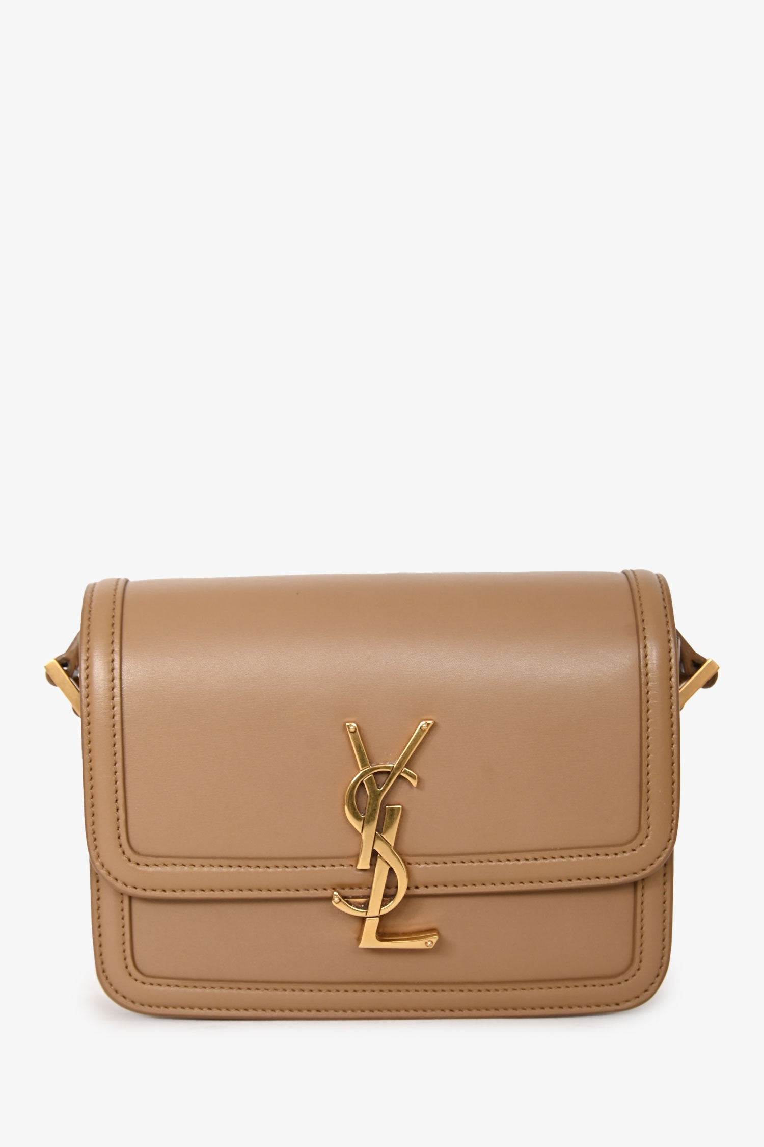 Saint Laurent Brown Leather Small Solferino Crossbody Bag