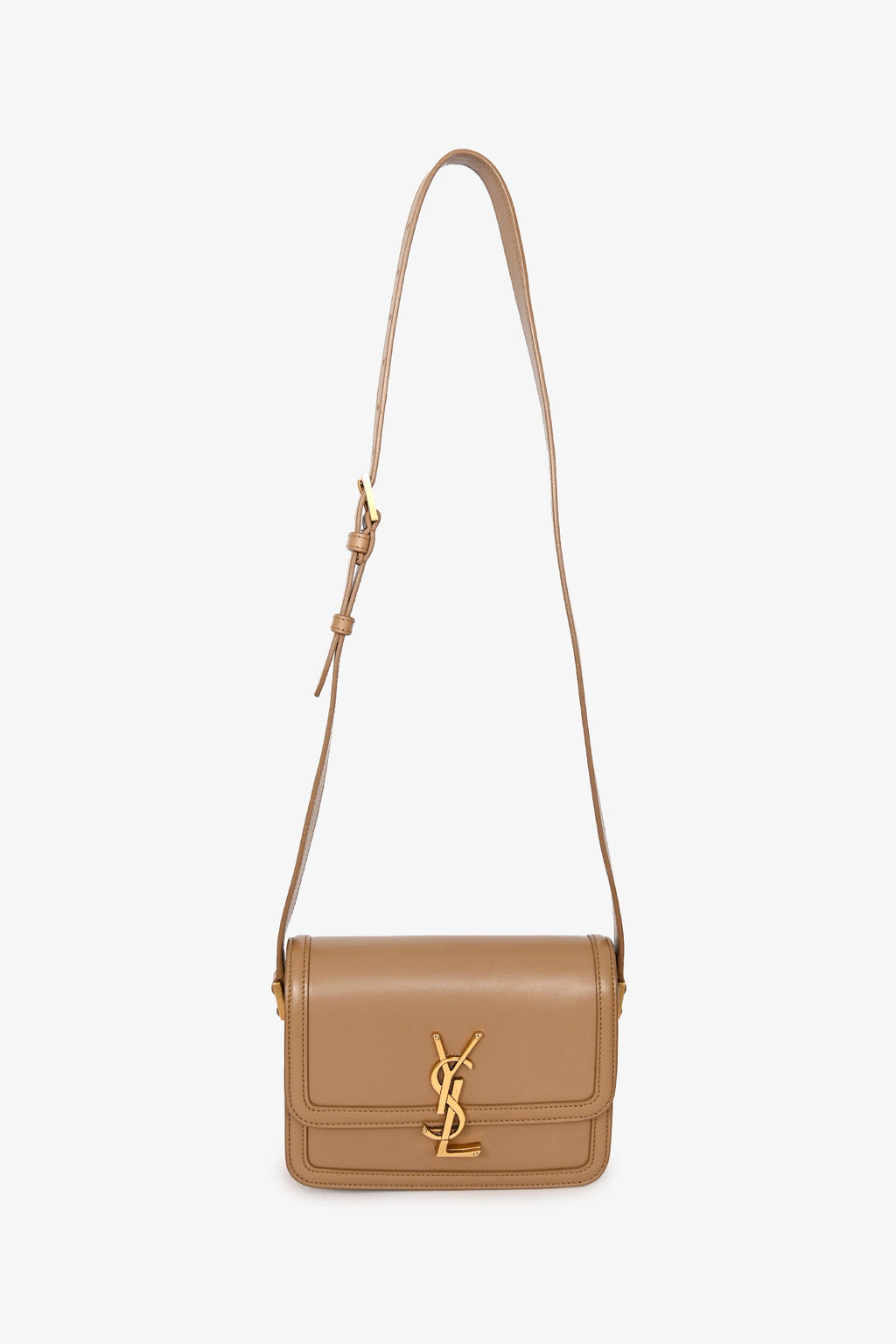 Saint Laurent Brown Leather Small Solferino Crossbody Bag