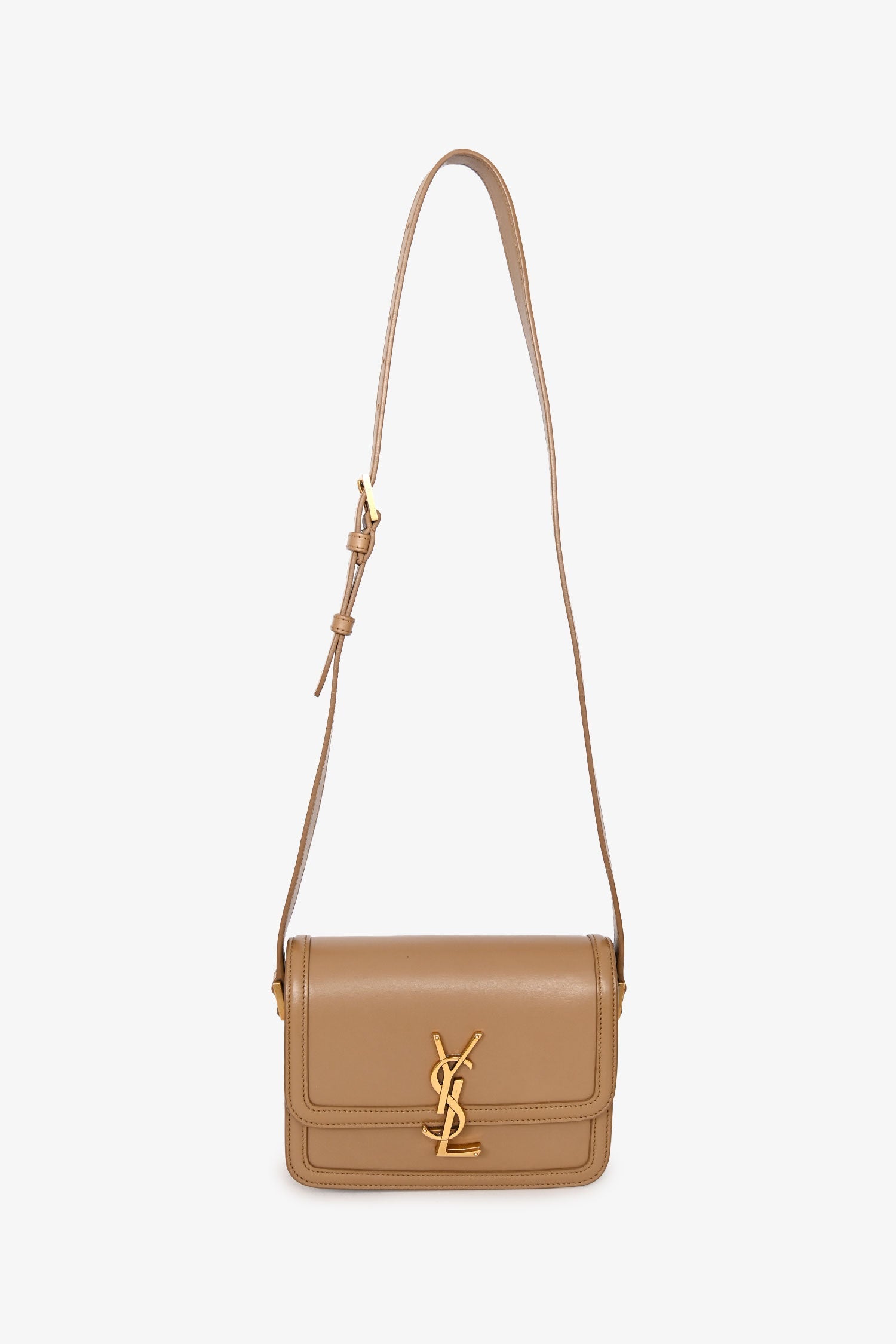 Saint Laurent Brown Leather Small Solferino Crossbody Bag