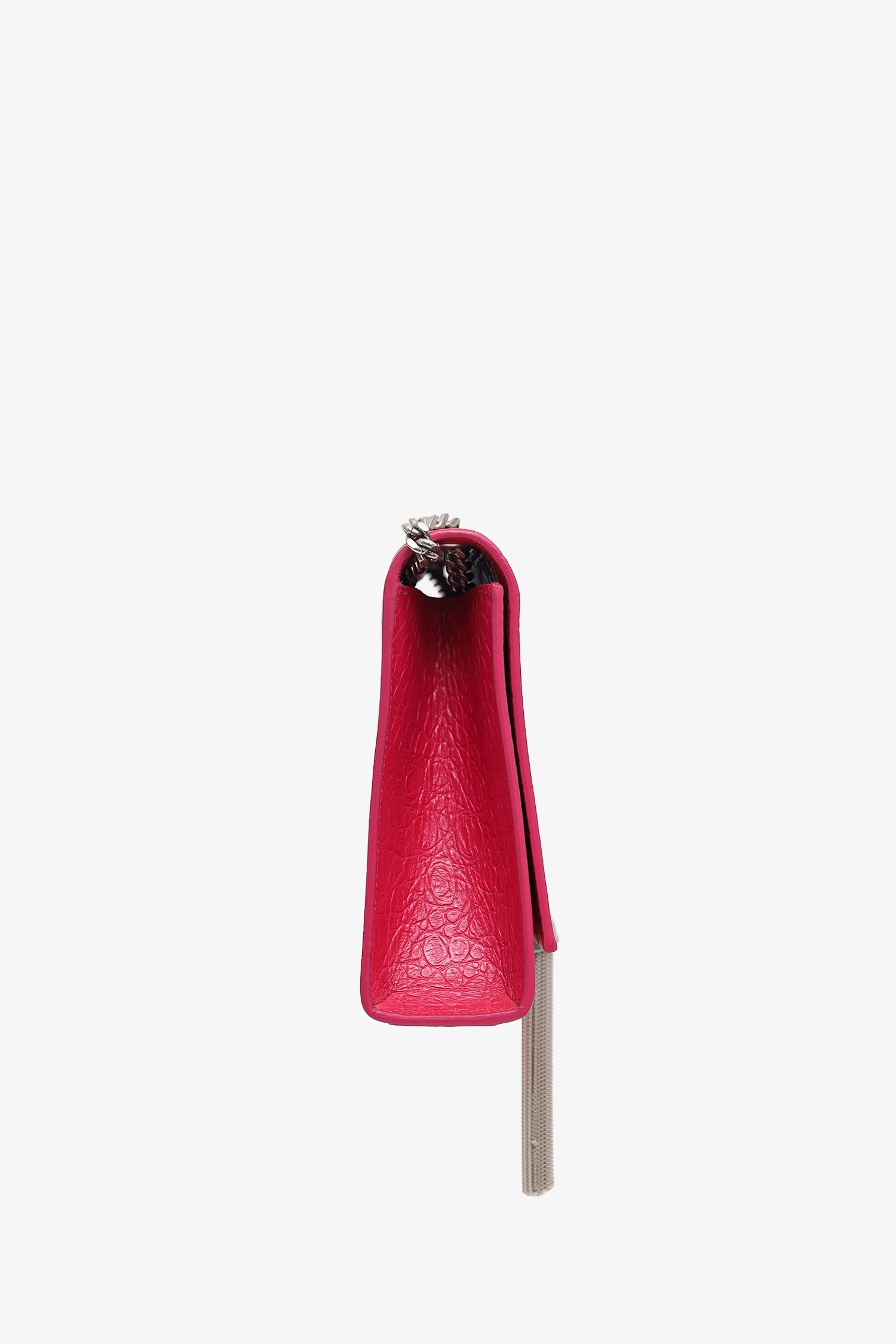 Saint Laurent Pink Leather Croc Embossed Medium 'Kate' Tassel Crossbody Bag