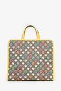 Gucci Yellow/Multicolour GG Supreme Monogram Hearts Children's Tote With Strap