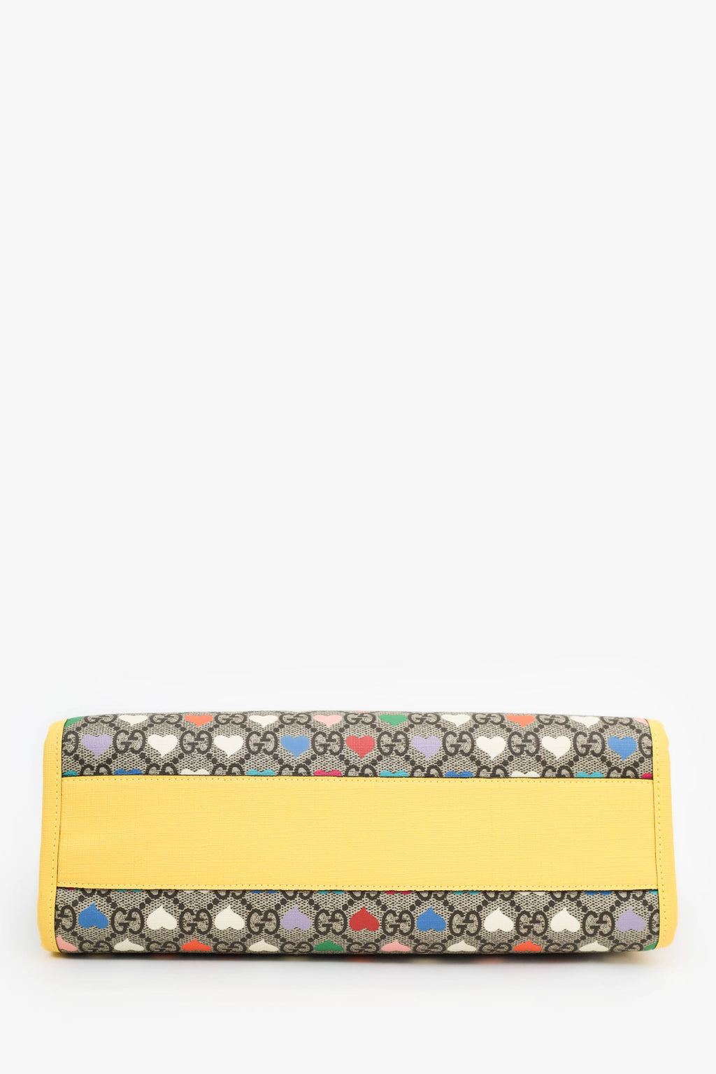 Gucci Yellow/Multicolour GG Supreme Monogram Hearts Children's Tote With Strap