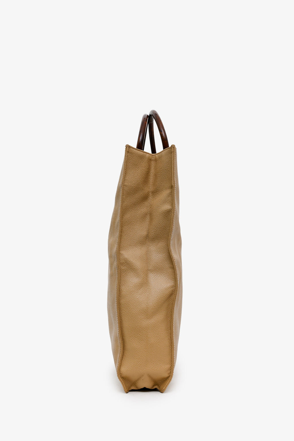Pre-Loved Chanel™ Beige Caviar Leather Wooden Top Handle Bag