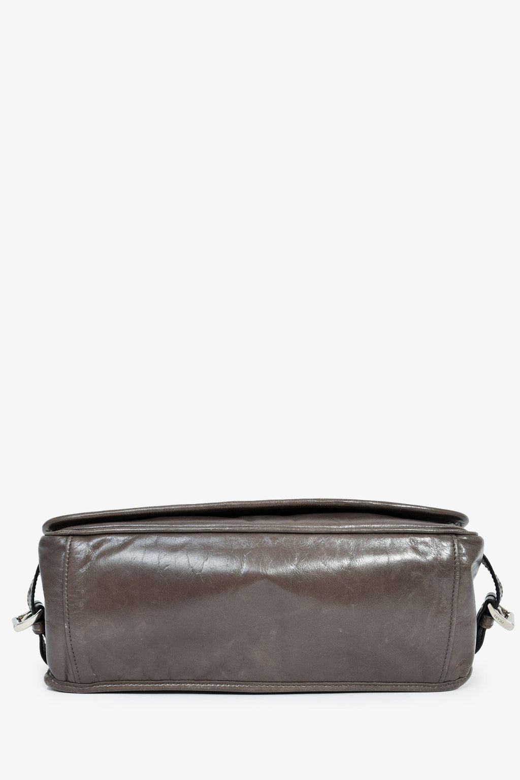 Prada Grey Leather Messenger Bag