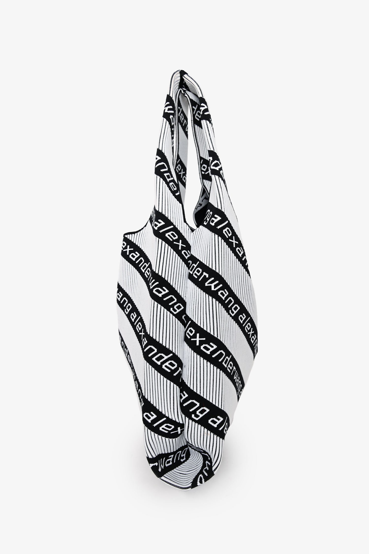 Alexander Wang White/Black Knit Jacquard Monogram Tote