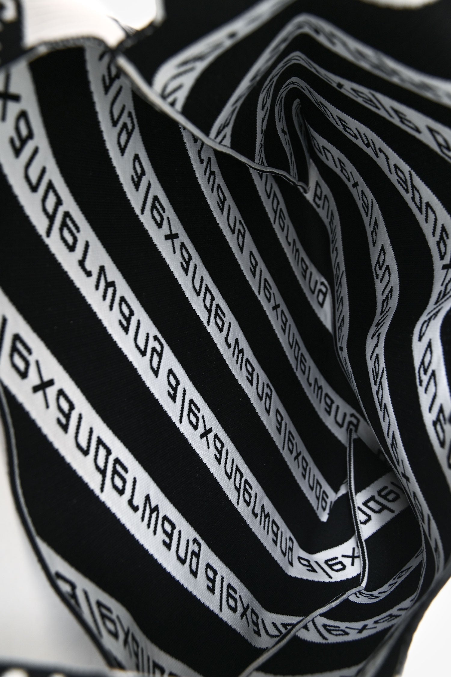Alexander Wang White/Black Knit Jacquard Monogram Tote