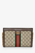 Gucci Brown Canvas/Leather GG Monogram Web 'Ophidia' Medium Crossbody