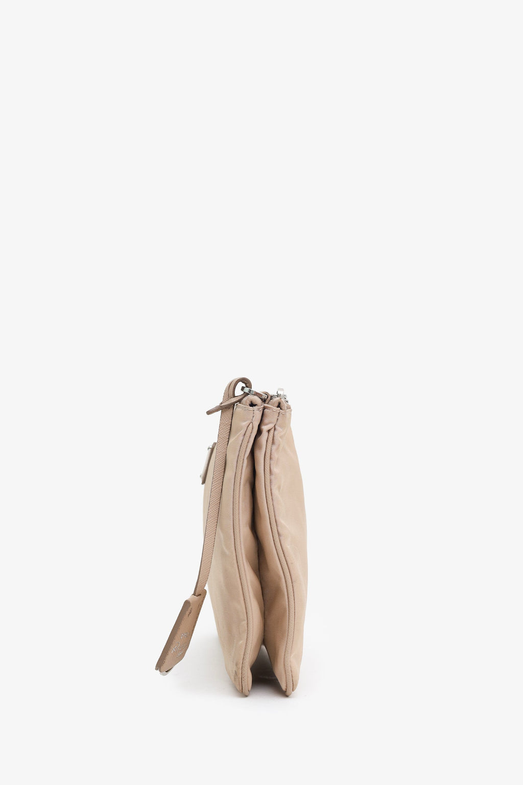 Prada Beige Re-Nylon Saffiano Re-Edition 2000 Double Zip Crossbody Bag