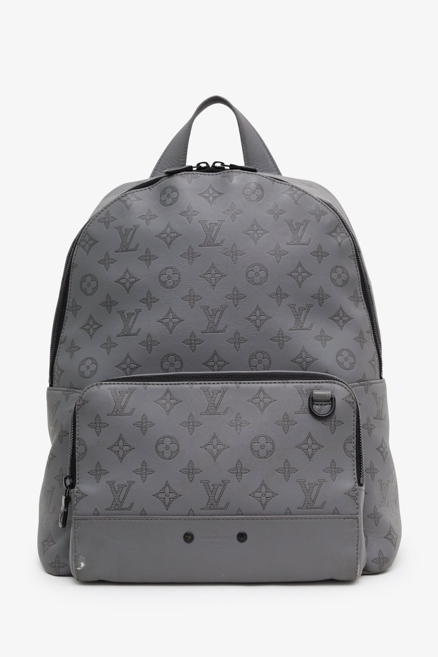 Louis Vuitton Grey Calfskin Monogram Shadow Racer Backpack