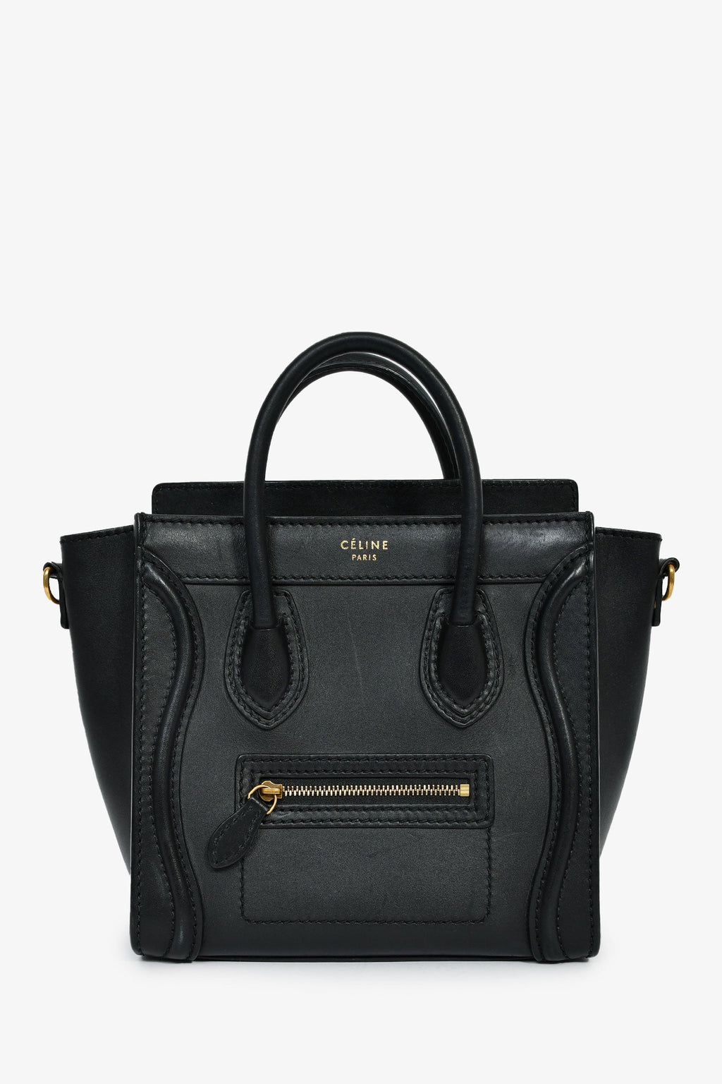 Celine Black Smooth Calfskin Mini Luggage Tote