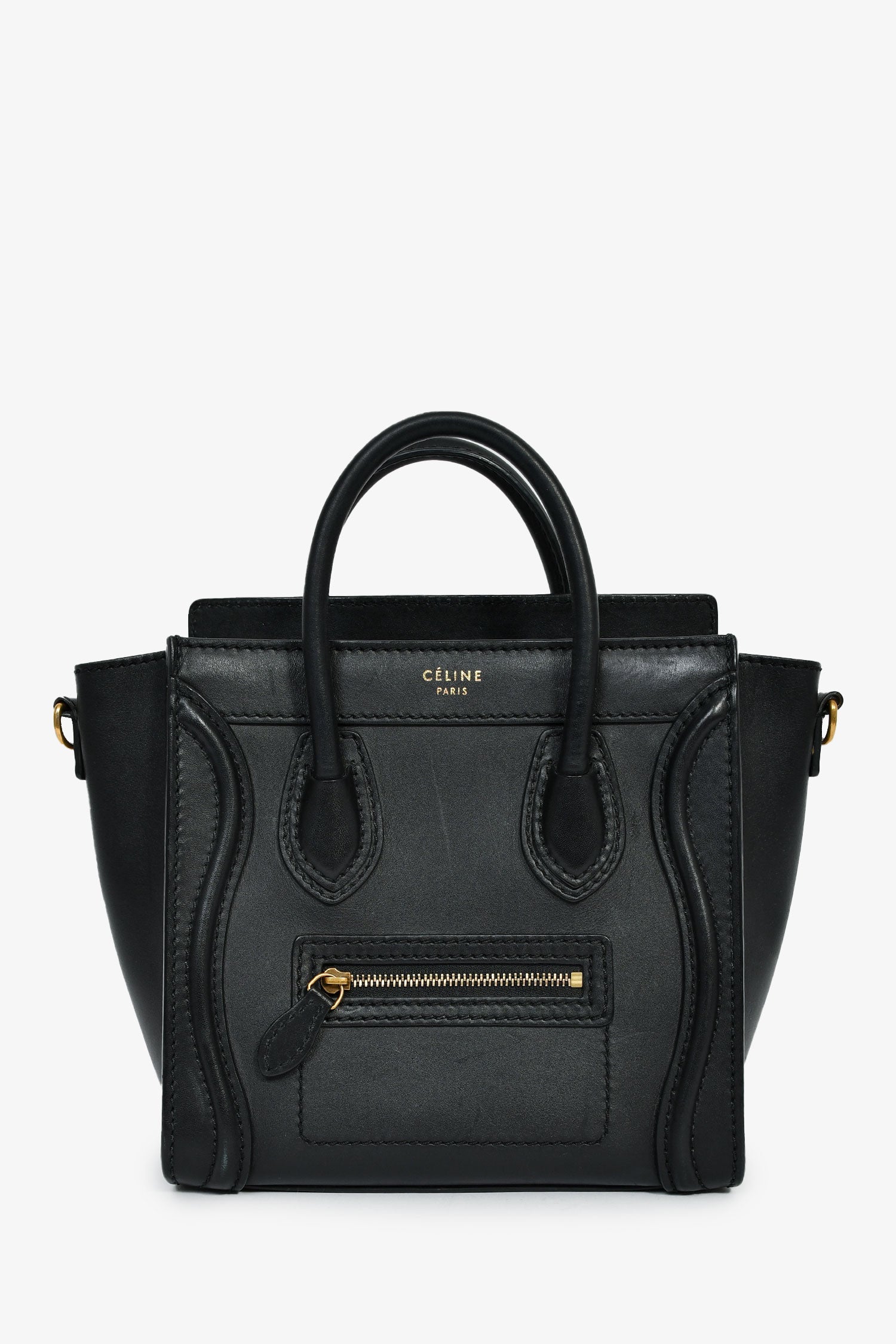 Celine Black Smooth Calfskin Mini Luggage Tote
