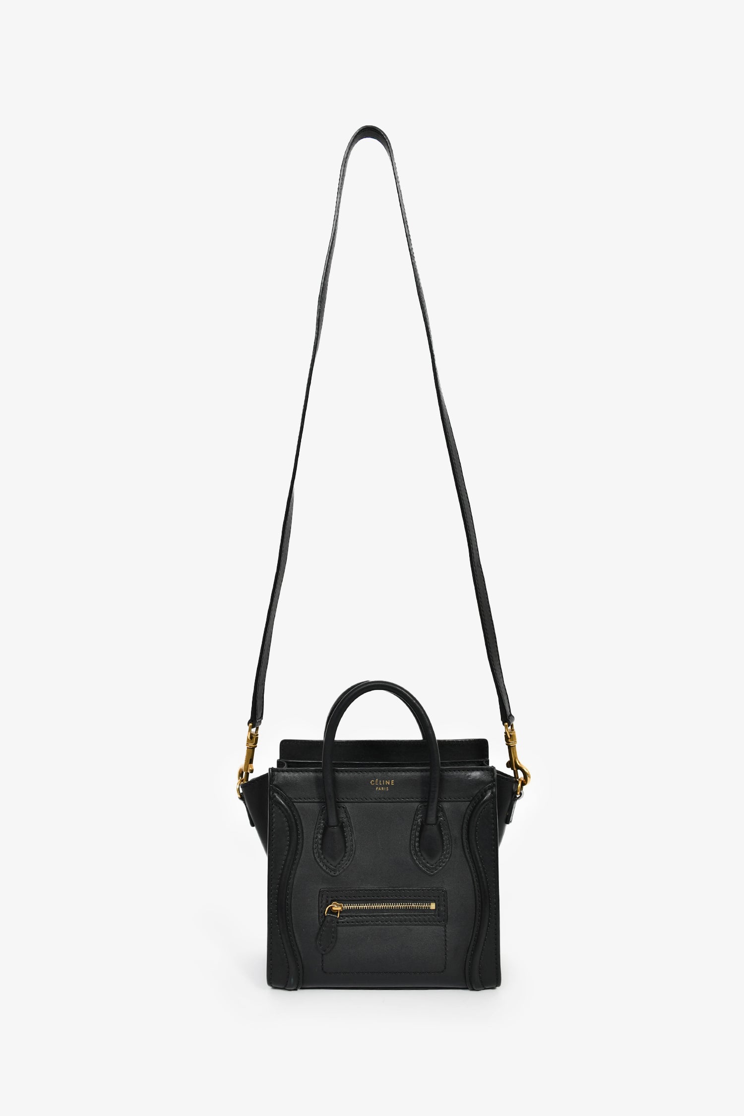 Celine Black Smooth Calfskin Mini Luggage Tote