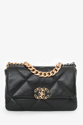 Pre-Loved Chanel™ Black Lambskin Small 19 Flap Bag