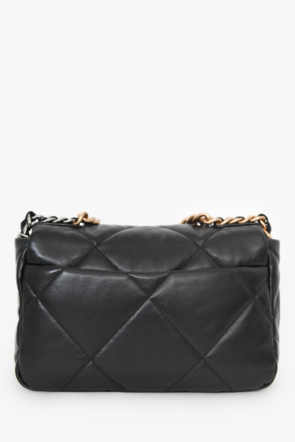 Pre-Loved Chanel™ Black Lambskin Small 19 Flap Bag