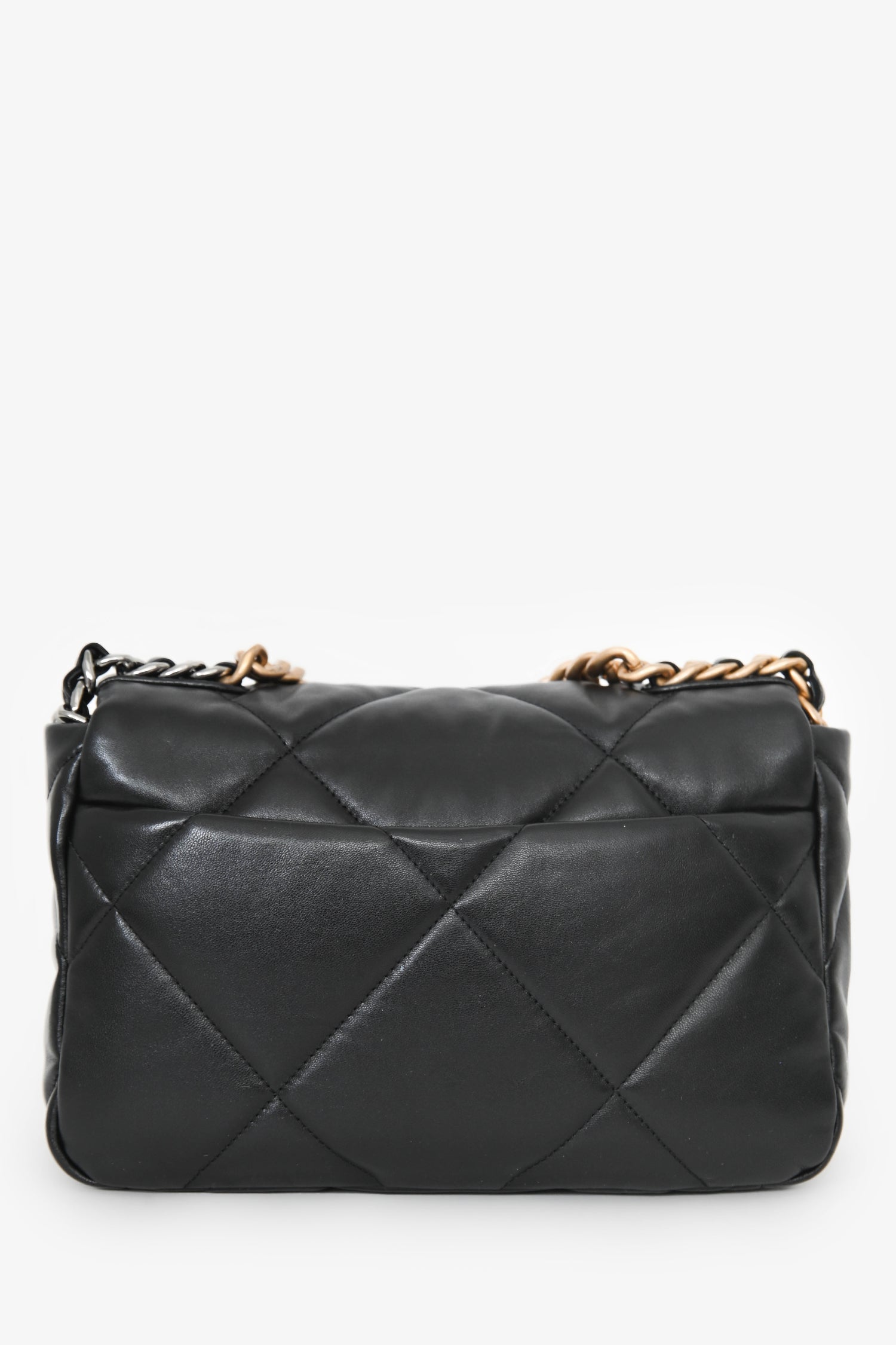 Pre-Loved Chanel™ Black Lambskin Small 19 Flap Bag