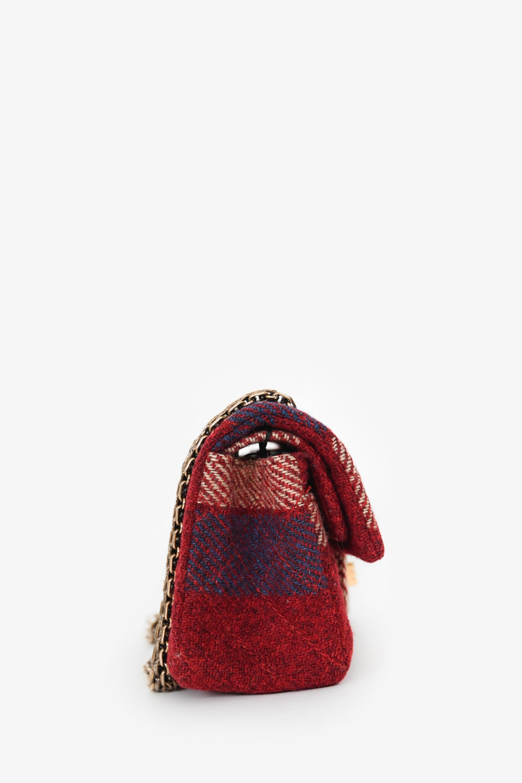 Pre-Loved Chanel™ 2015-16 Red Tweed Patterned 2.55 224 Double Flap Bag