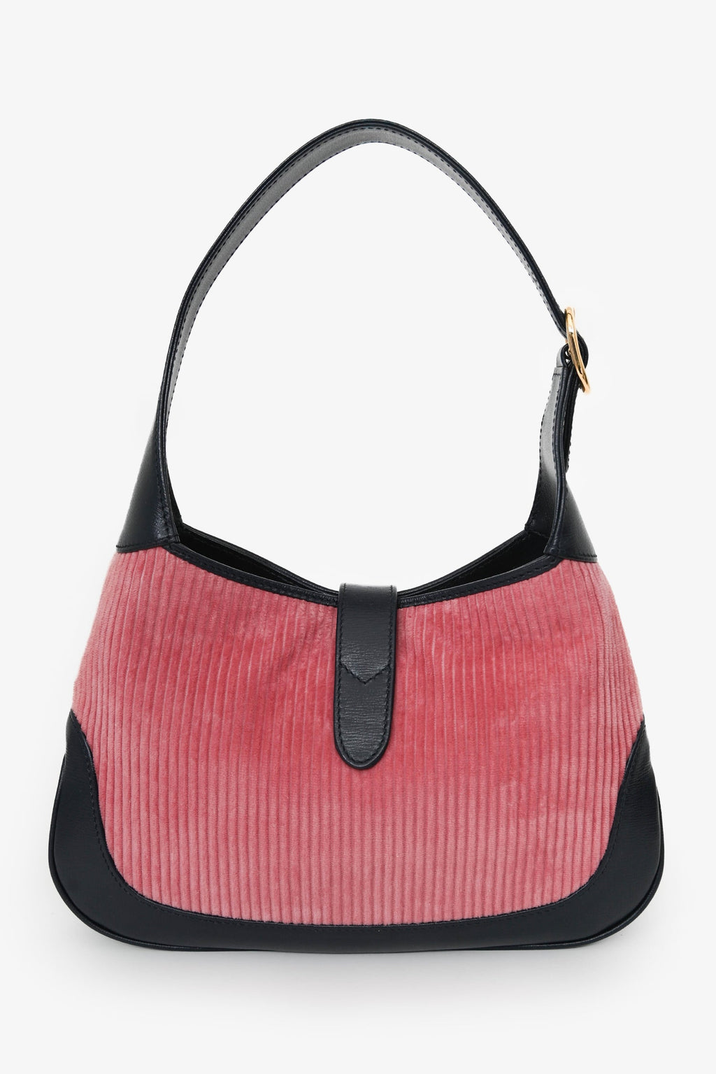 Gucci Navy/Pink Leather/Corduroy Jackie 1961 Shoulder Bag