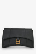 Balenciaga Black Leather Downtown Shoulder Bag