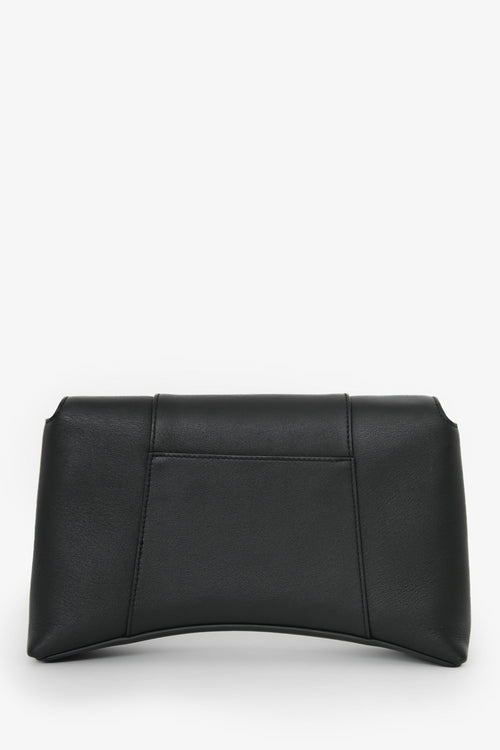 Balenciaga Black Leather Downtown Shoulder Bag