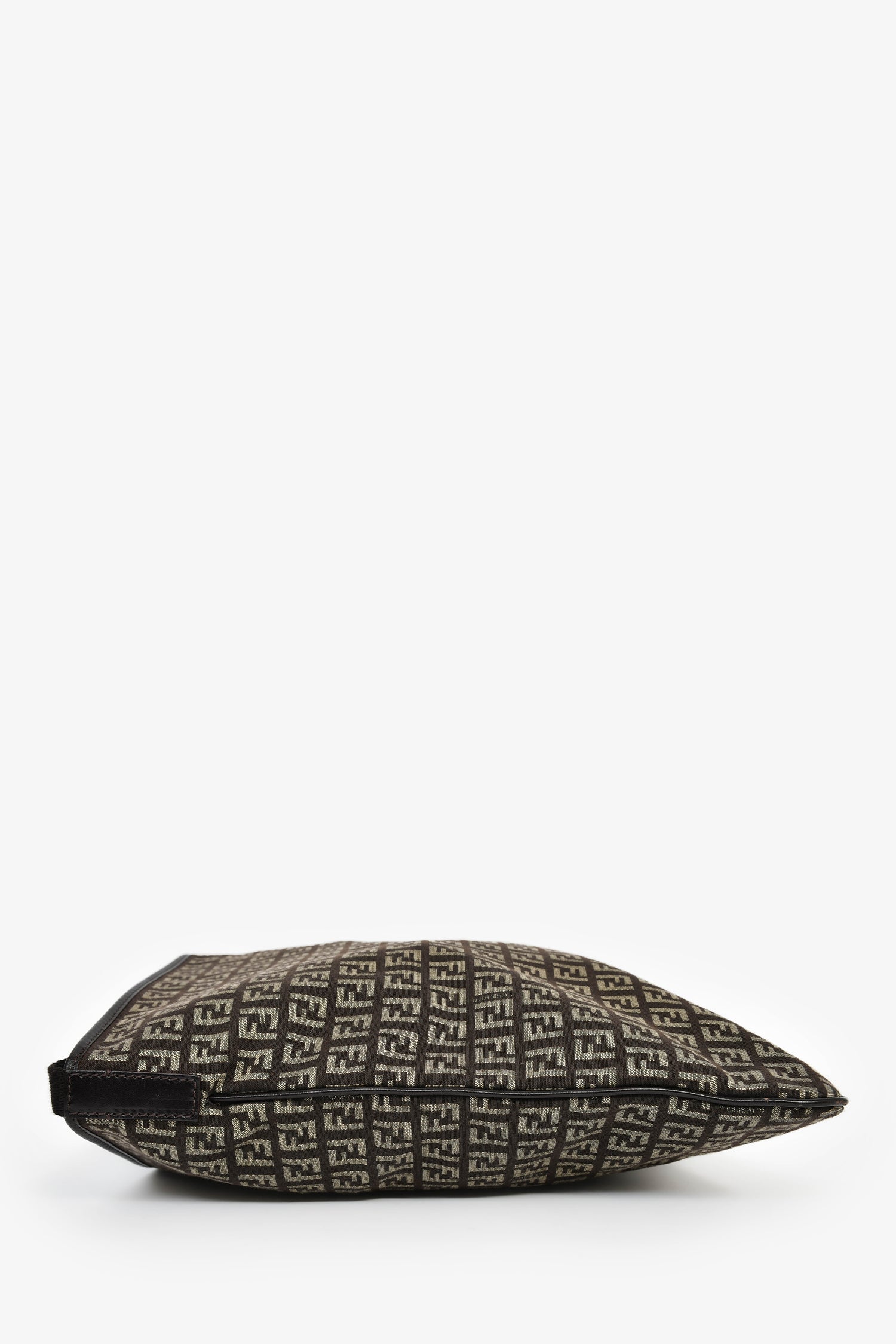 Fendi Brown Zucchino Canvas Large One Shoulder Bag