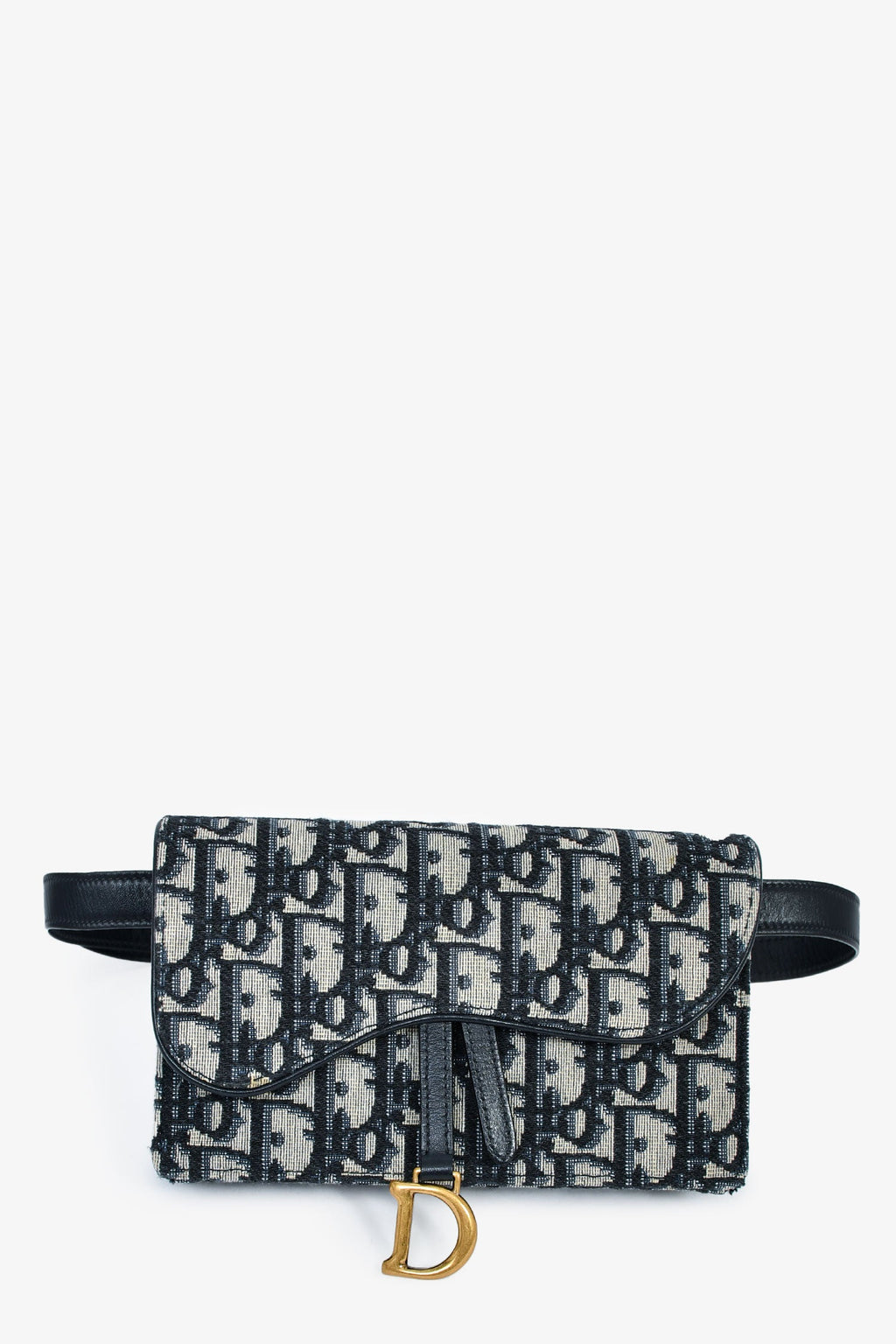 Christian Dior Navy Oblique Saddle Belt Bag