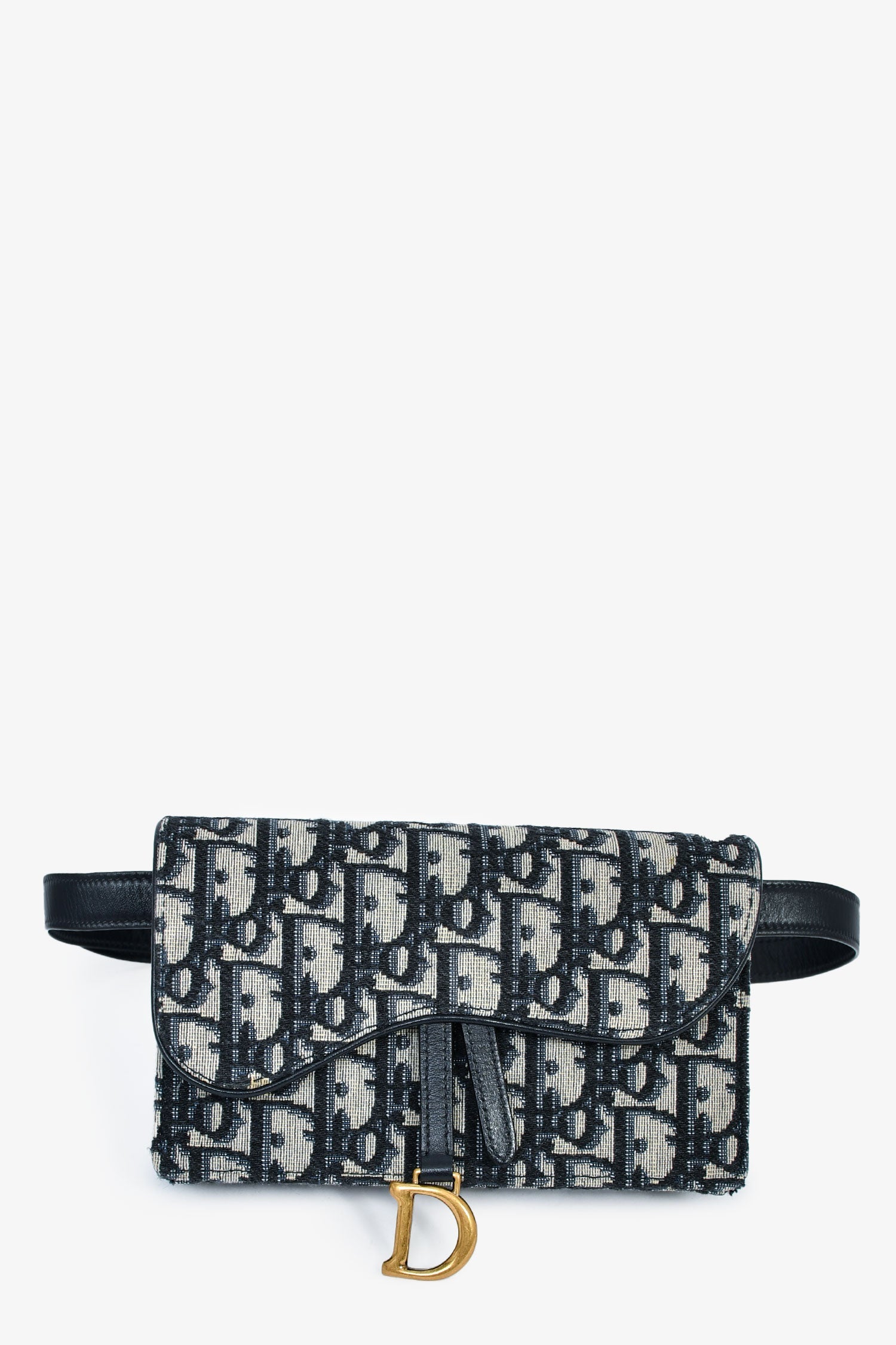 Christian Dior Navy Oblique Saddle Belt Bag