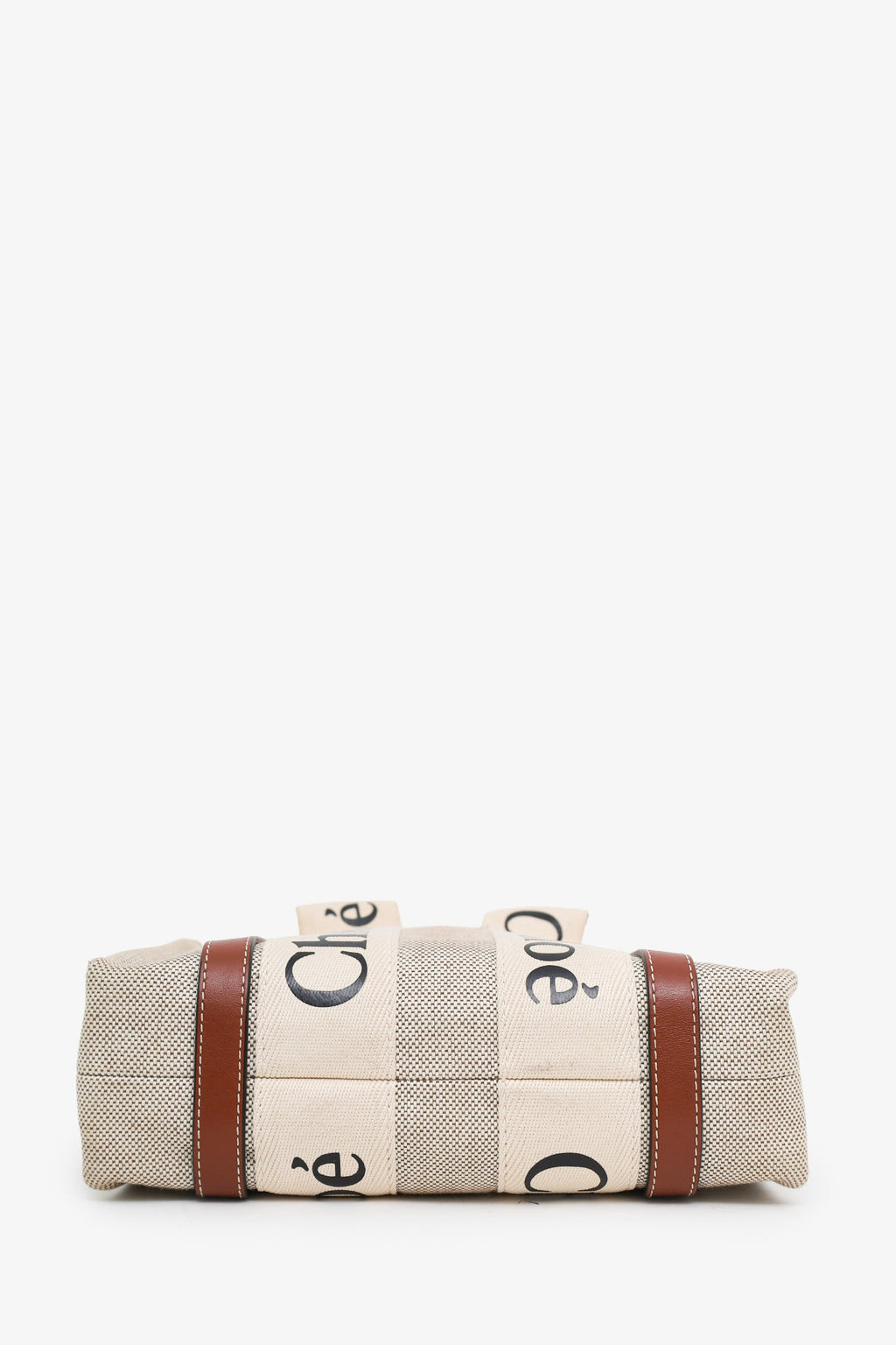 Chloé Beige/Brown Canvas Small Woody Tote Bag