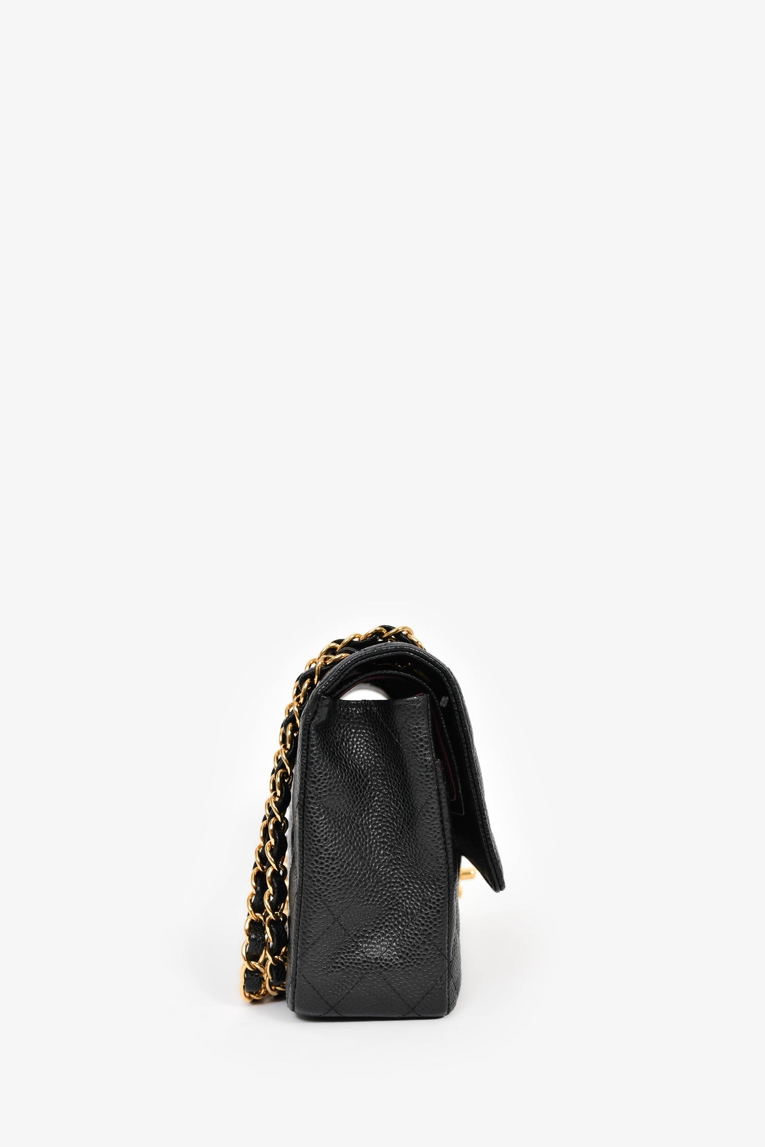 Pre-Loved Chanel™ 2012 Black Quilted Caviar Leather Medium Classic Double Flap