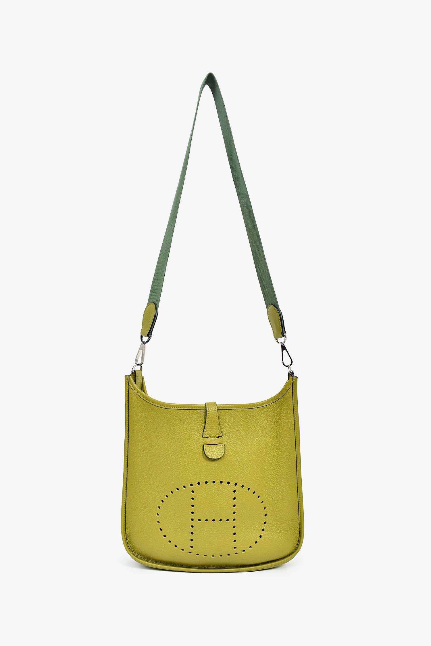Hermès 2014 Green Clemence Leather Evelyne 28 II PM