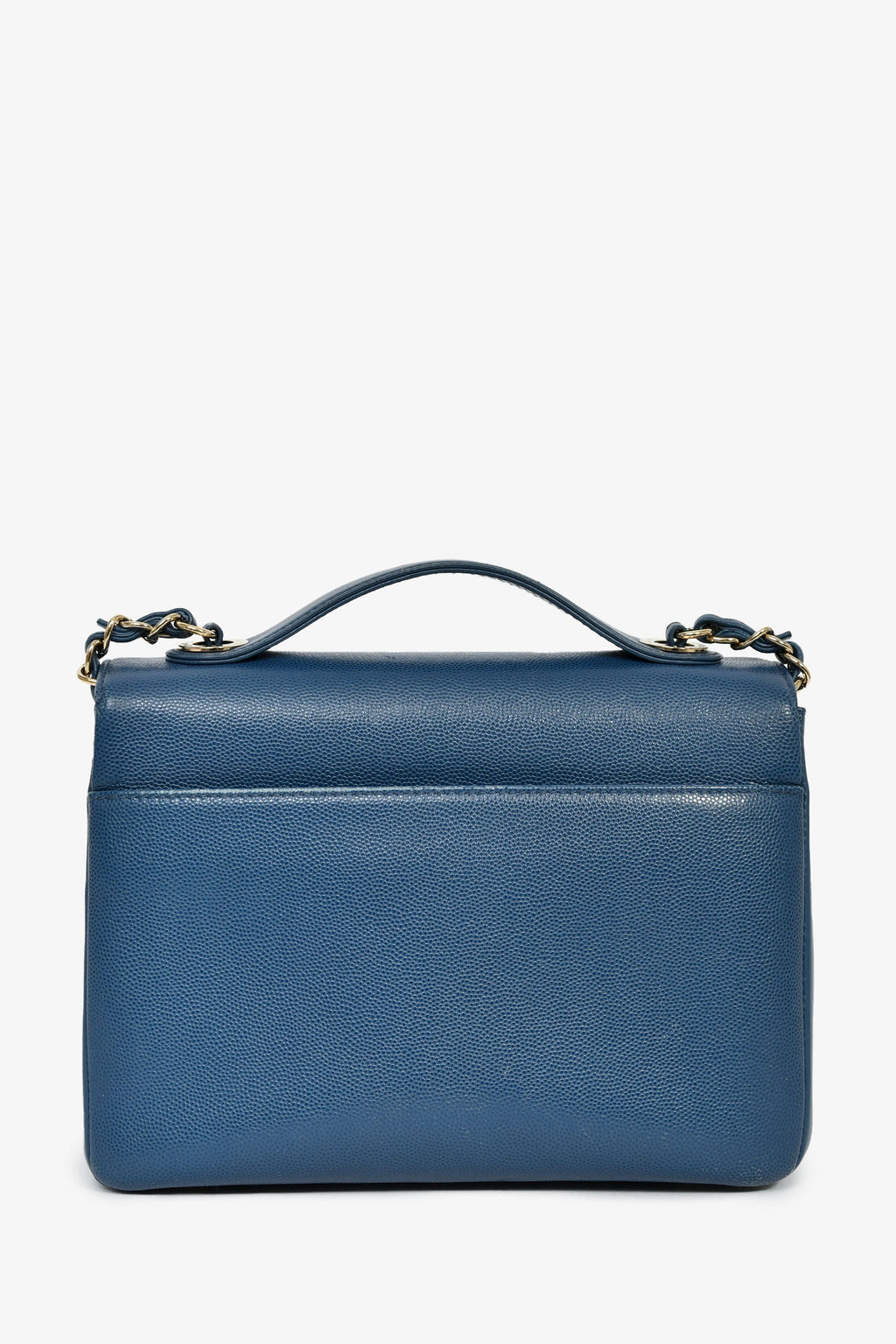Pre-Loved Chanel™ 2018 Blue Caviar Leather Business Affinity Top Handle Bag