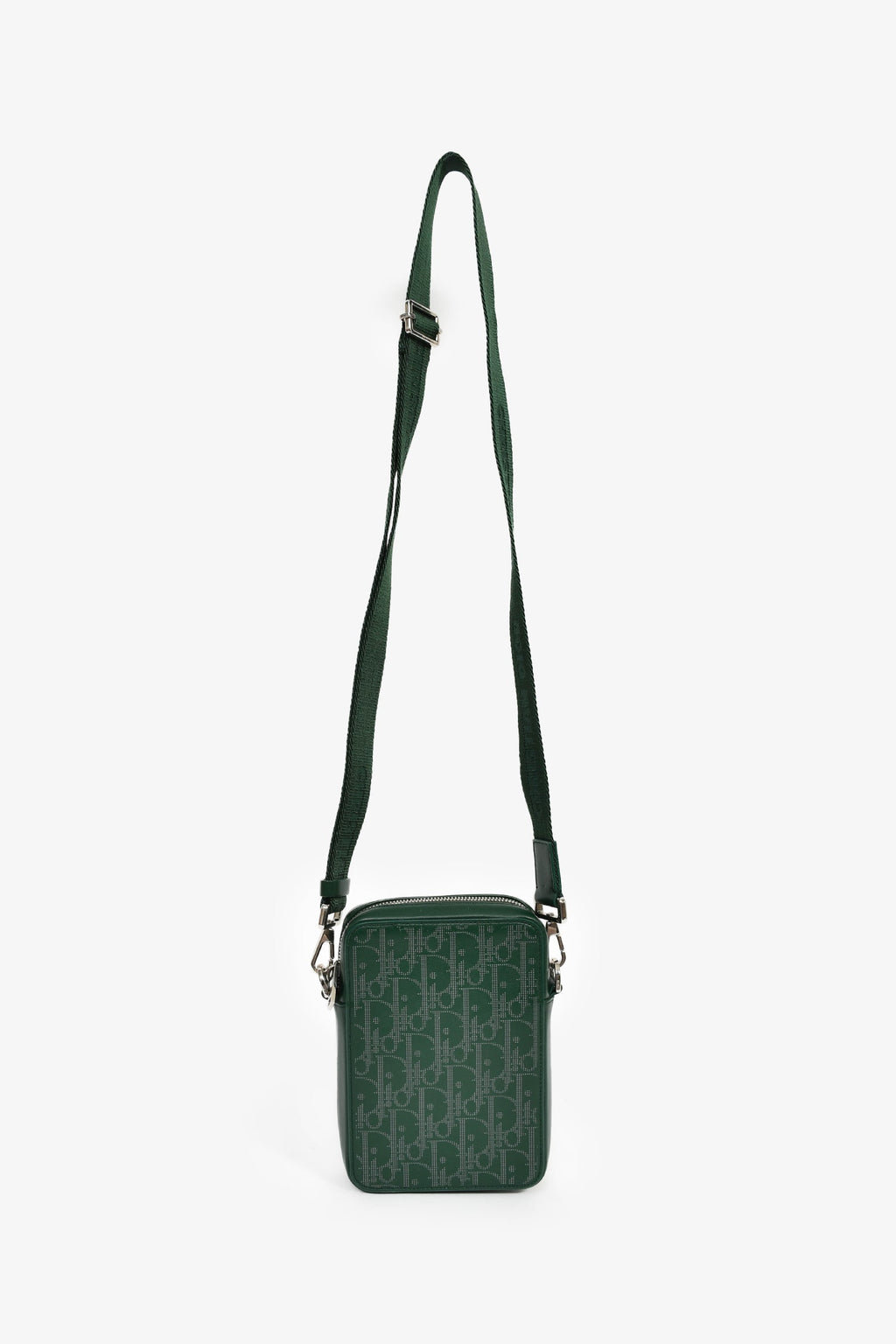 Christian Dior 2021 Green Oblique Leather Men's World Tour Crossbody Bag